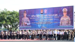 Upacara gelar pasukan operasi patuh marano tahun 2023 di Mapolda Sulbar.